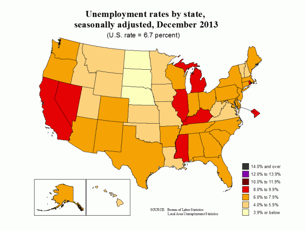 Unemployment Rates by States - Bureau of Labor Statistics (BLS)